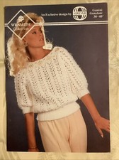 W H Smith knitting pattern. Sirdar Gemini lacy sweater 30-40"  NEW, old stock