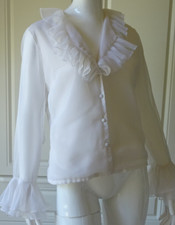 VINTAGE 1960s WHITE CHIFFON
