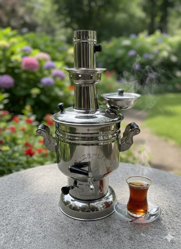 Stainless steel turkish teapot - stainless,