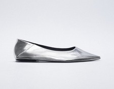 Zara Silver Ballet Flats