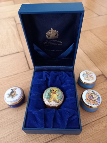 Four collectable enamel teddy - collectable,