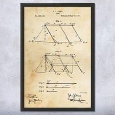 Camping Tent Patent Wall Art