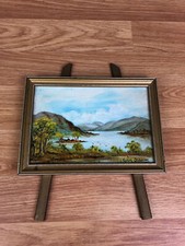 Cyril Osborne Signed Original Oil Painting Miniature Landscape Easel Frame