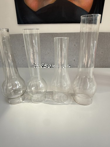 Four glass chimneys - glass, funnels
