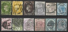 CEYLON QV LETTER CANCEL SELECTION X 12 USED