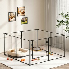 Heavy Duty Clear Acrylic Dog Playpen Transparent Pet Pen Black Kennel Enclosure
