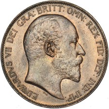 1903 Penny - Edward VII British Bronze Coin - Superb