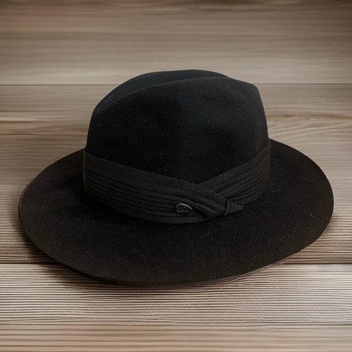 Borsalino black fur felt - black,