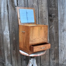 Antique Heal's of London Walnut Haberdashery Chest Sewing Cabinet Side Table