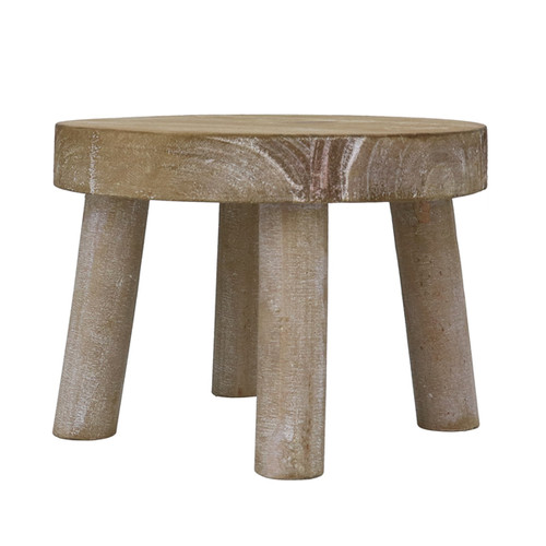 Small wooden decorative stool - wooden,