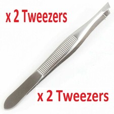 STRONG Stainless Steel Tweezers Professional Eyebrow Facial Hair Pluck Remover