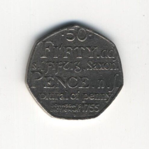 Johnsons dictionary 50p coin - 50p,