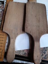 Pair of Vintage Wooden Butter Pats - Ridged