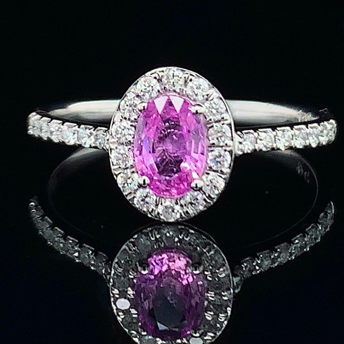 Oval pink sapphire and diamond - oval,