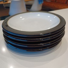 4 Denby Jet Black Tea Plates 17cm