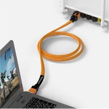 RJ45 Cat7 Gold Plated Flat ultra-tough braided Ethernet Cable at 5m