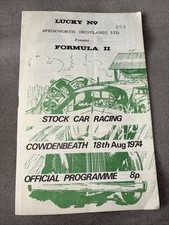 Spedeworth Scotland Stock Car Racing Programme Cowdenbeath 18th Aug 1974