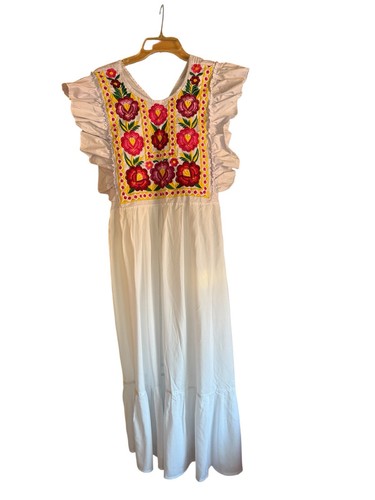 White dress embroidered - white, dress,