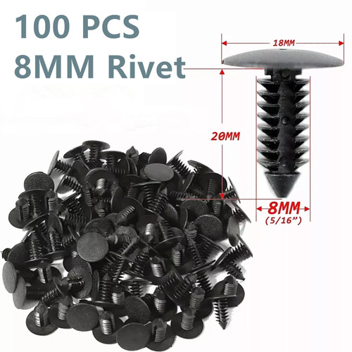 For 100pcs 8mm bumper - 8mm, clips