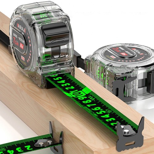 Fluorescent steel tape measure - steel,