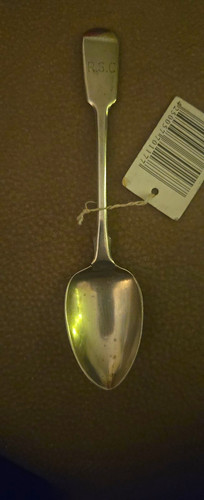 Antique solid silver fiddle - antique,