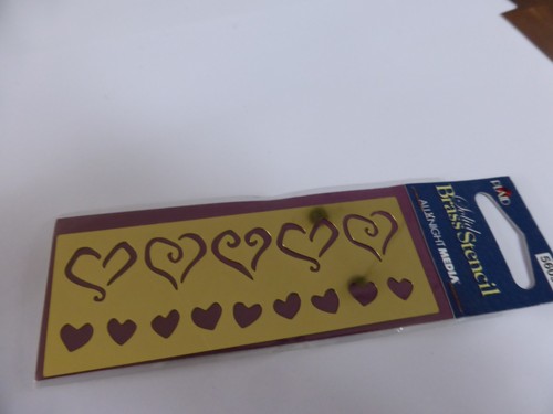 Brass stencil hearts ideal - stencil,