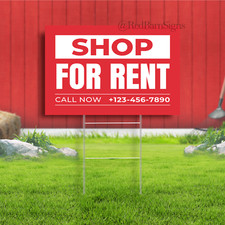 Shop For Rent Call Now Indoor Outdoor Yard Sign