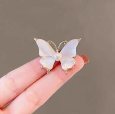 Beautiful Art Deco Style Enamel Mini White Butterfly Brooch Badge Pin Gift