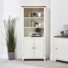 Cheshire White Painted Tall Wide Bookcase Cupboard - Bookshelf - CW82-LIV