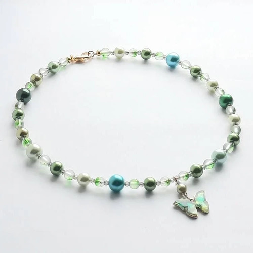 Green pearl butterfly - pearl,