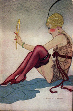 Art Deco Lady in Stockings  -