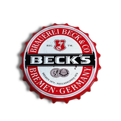 Becks metal bottle top 30cm - metal,