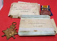 1914 Star & British War Medal, Blakeway R IR Regt POW Sept 1914 Boxes (Crushed)