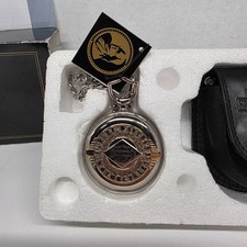 Harley Davidson Pocket Watch Franklin Mint American Classic Silver  B11E046  NOB