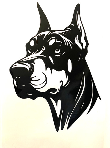 Doberman dog decal vinyl - 1x,