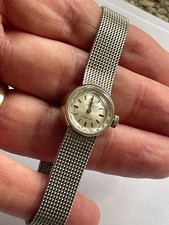 Vintage Omega Ladymatic 10ct White Gold Filled Ladies Watch For Repair (B450)