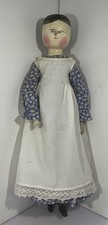 LARGE ANTIQUE GRODNERTAL JOINTED WOODEN PEG DOLL, 54cm TALL, ORIGINAL CLOTHES