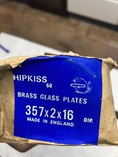 50 BRASS SLOTTED GLASS/MIRROR HANGING PLATE Flat Picture Frame Hanger