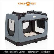 Fabric Dog Crate 70cm Grey by
