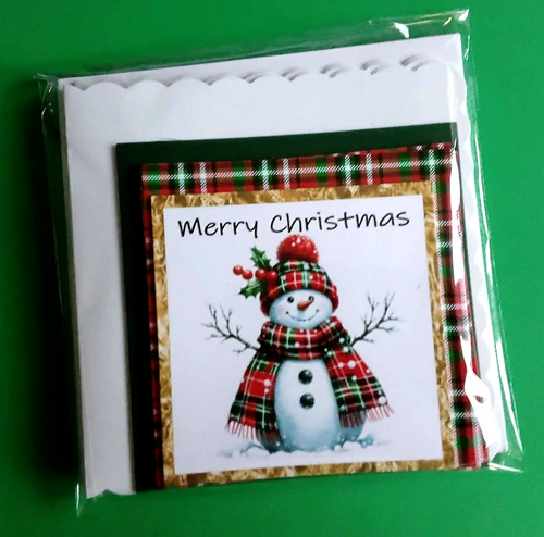 Christmas tartan card making - christmas,