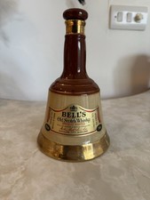 Vintage Bells Blended Scotch Whisky 75cl Bell Decanter  by Wade Empty 1970’s