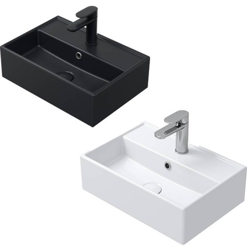 White black bathroom - white/black, basin