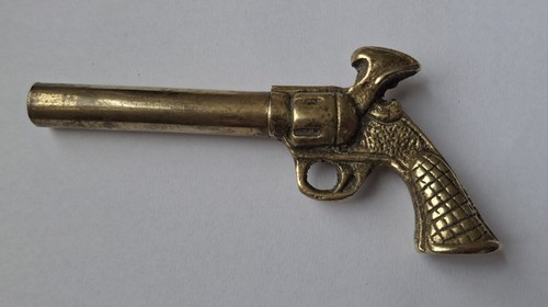 Vintage brass pistol shaped - brass,