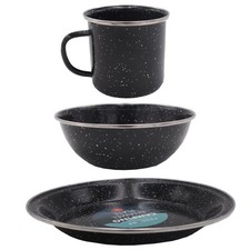  Camping Enamel Plate Bowl and