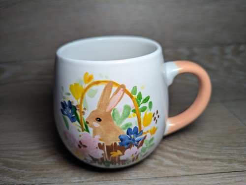 Rabbit floral coffee mug bunny - rabbit,