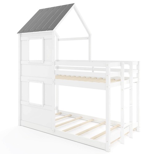 House bunk bed twin over - house,