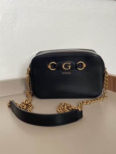 Guess black faux leather logo - black,
