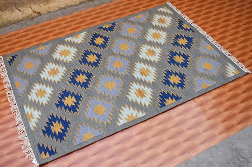Hand woven wool - rug, bedroom
