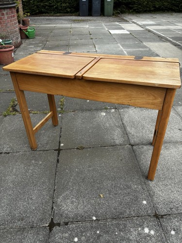 Vintage school desk with ink - vintage,