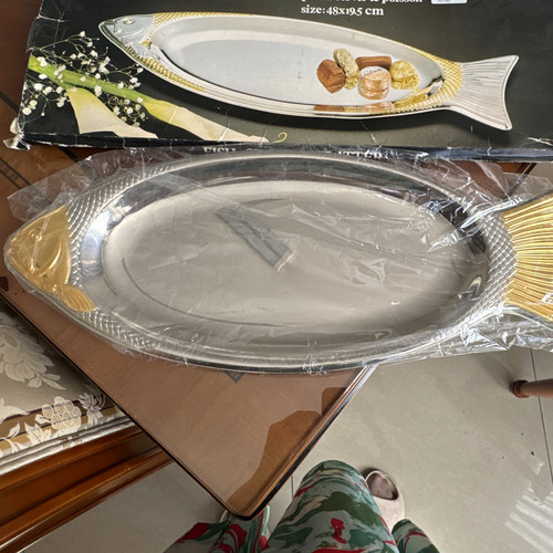 Metal fish shaped serving - metal, fish-shaped
